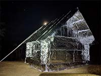 wildfire structure wrap on cabin